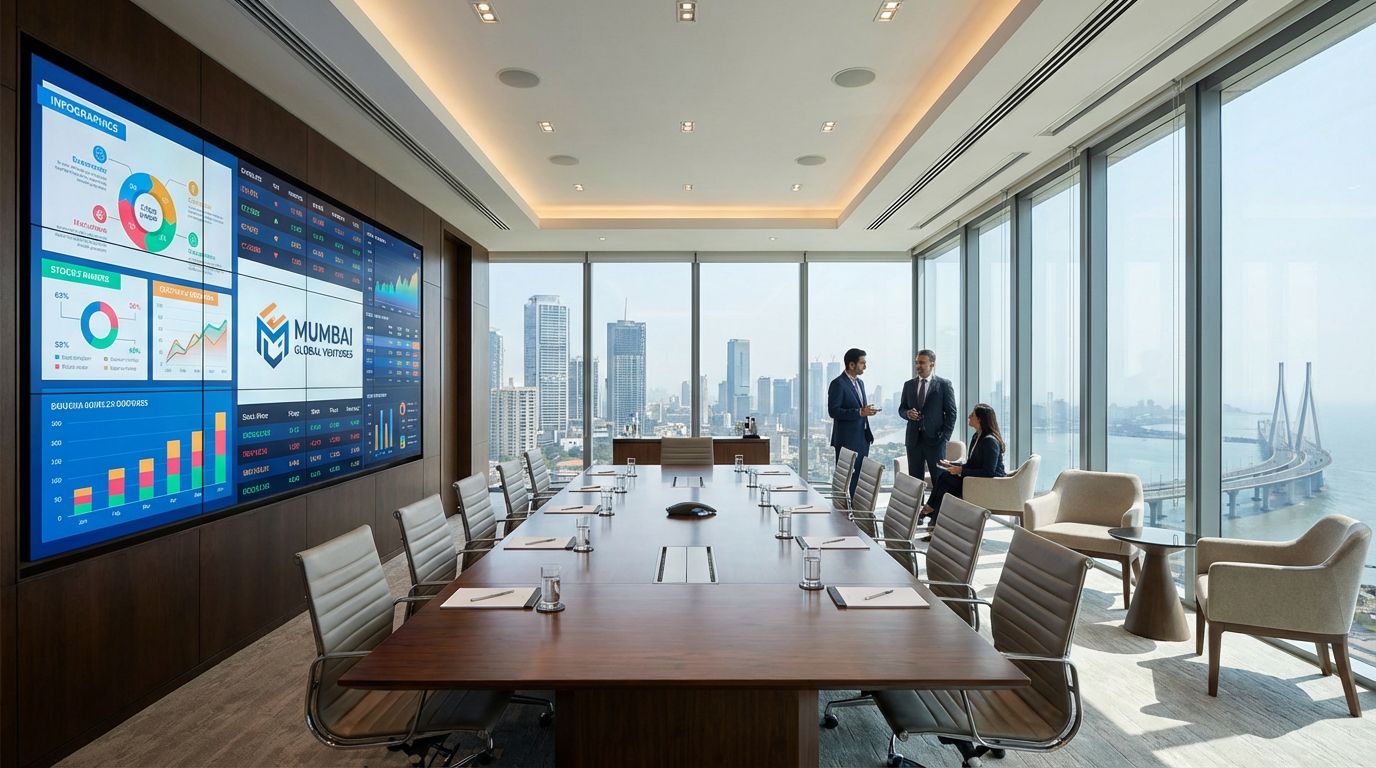 LED video wall in corporate boardroom Mumbai