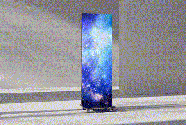 Poster LED Screen/LED Totem — Four LED Posters can be linked together for synchronized and seamless 